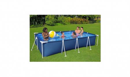 Piscina cadru metalic Bestway, 400x211x81 cm, 5.700 litri, cu pompa de filtrare inclusa si prelata de acoperire, albastru [2]