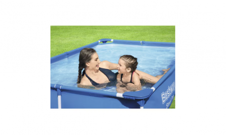 Piscina cu cadru metalic Bestway, 221x150x43 cm, 1.200 litri, albaastru [2]