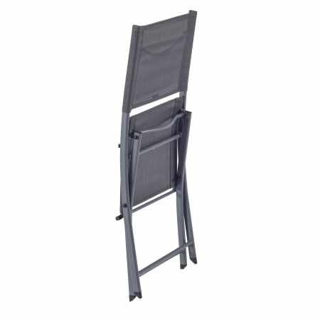 Scaun pliabil, aluminiu/textilen, gri inchis [4]