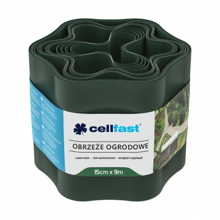 Bordură gazon - Separator gazon Intermas, PVC, H 15 cm, L 9 m, verde