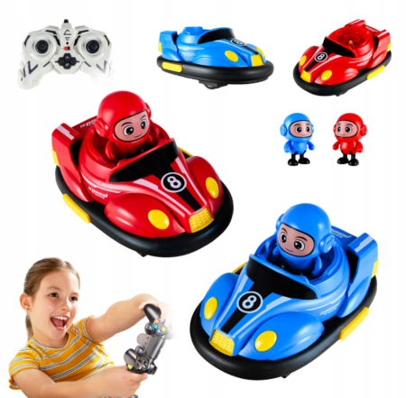 Seturi de joacă - Set mașinuțe cu telecomandă RC – Autodrom pentru 2 jucători, cu 2 controlere wireless,