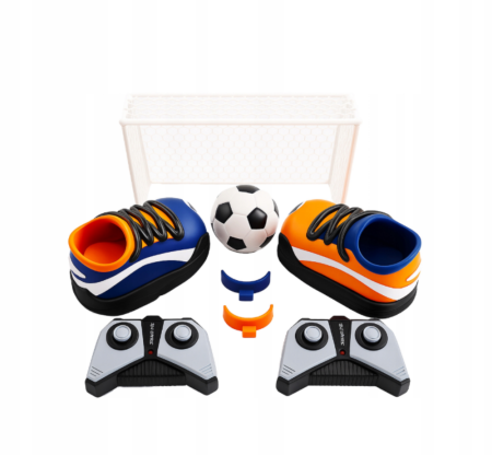 Set mașinuțe cu telecomandă RC – Autodrom pentru 2 jucători, cu porți, minge și baterii incluse [3]