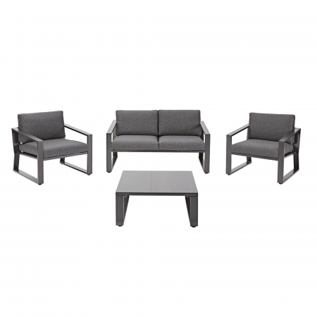 Mobilier grădină & terasă - Set mobilier gradina, pentru 4 persoane, aluminiu/textil, gri