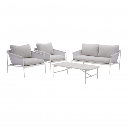 Set mobilier gradina PRESTIGE, pentru 4 persoane, otel/poliester, bej [4]