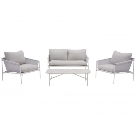 Mobilier grădină & terasă - Set mobilier gradina PRESTIGE, pentru 4 persoane, otel/poliester, bej
