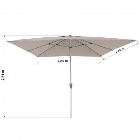 Umbrela terasa, aluminiu/poliester, 285 x 285 cm, H 271 cm, bej [4]