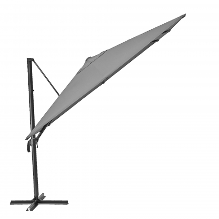 Umbrela terasa cu rotire 360 grade, aliminiu/otel/poliester, 286 x 286 cm, H 264 cm, gri [2]