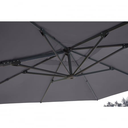 Umbrela terasa cu rotire 360 grade, aliminiu/otel/poliester, 286 x 286 cm, H 264 cm, gri [5]