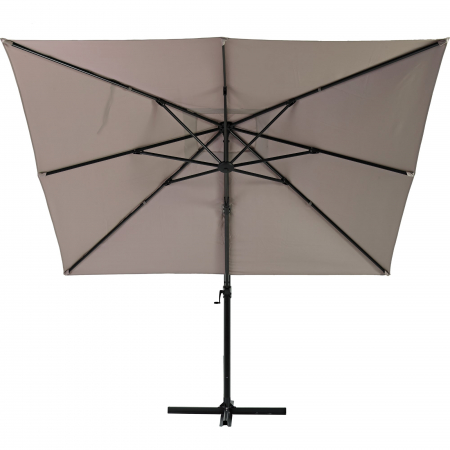 Umbrela terasa cu rotire 360 grade, otel/poliester, 286 x 286 cm, H 264 cm, bej [2]