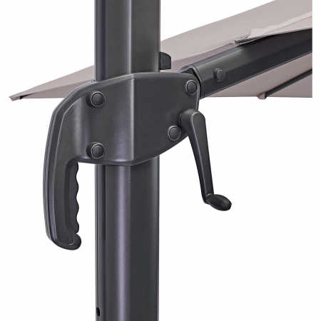 Umbrela terasa cu rotire 360 grade, otel/poliester, 286 x 286 cm, H 264 cm, bej [3]