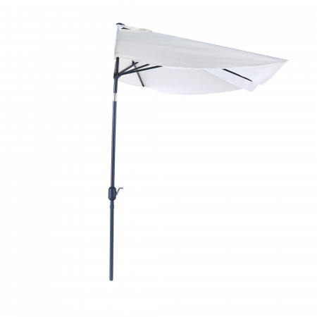 Umbrela terasa, de perete, aluminiu/poliester, 262 x 135 cm, H 240 cm, alb [4]