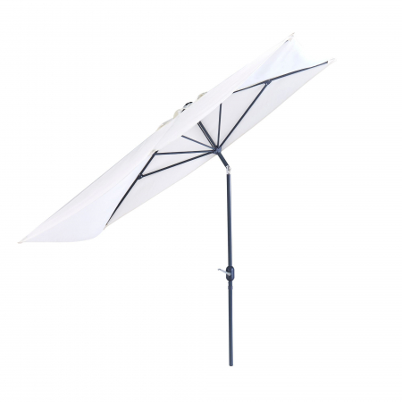 Umbrela terasa, de perete, aluminiu/poliester, 262 x 135 cm, H 240 cm, alb [3]