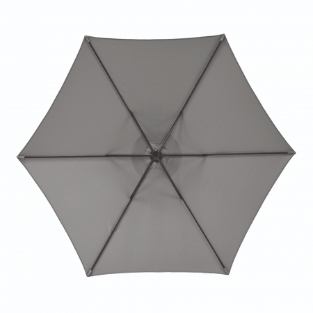 Umbrela terasa, otel/poliester,  diametru 262 cm, H 231 cm, gri [1]