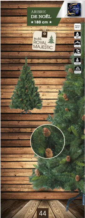 Brad artificial de Craciun cu Conuri, Royal Majestic, 180 cm, Verde [9]