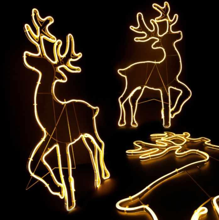 Decorațiune LED tip neon – Ren, 55x92 cm, 672 LED-uri alb cald, IP44, 8 moduri de iluminare [3]