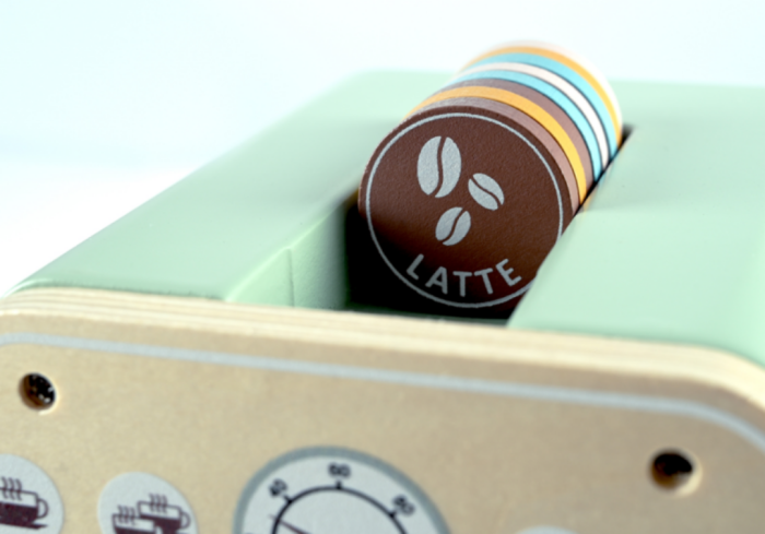 Espressor de cafea din lemn pentru copii, set complet cu accesorii – jucărie educativă [7]
