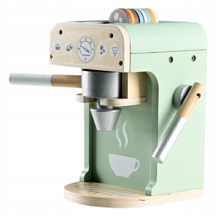 Espressor de cafea din lemn pentru copii, set complet cu accesorii – jucărie educativă [5]