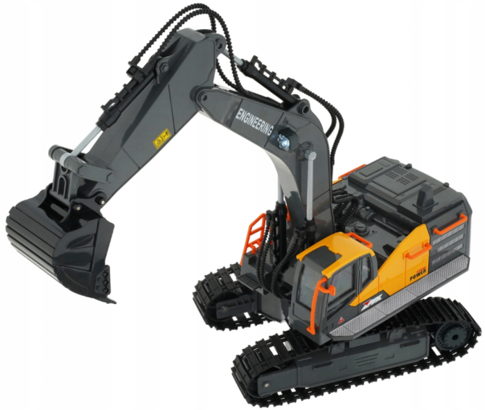 Excavator cu telecomandă RC, 640° rotație, șenile, acumulator reîncărcabil și cablu USB, 32 cm [4]