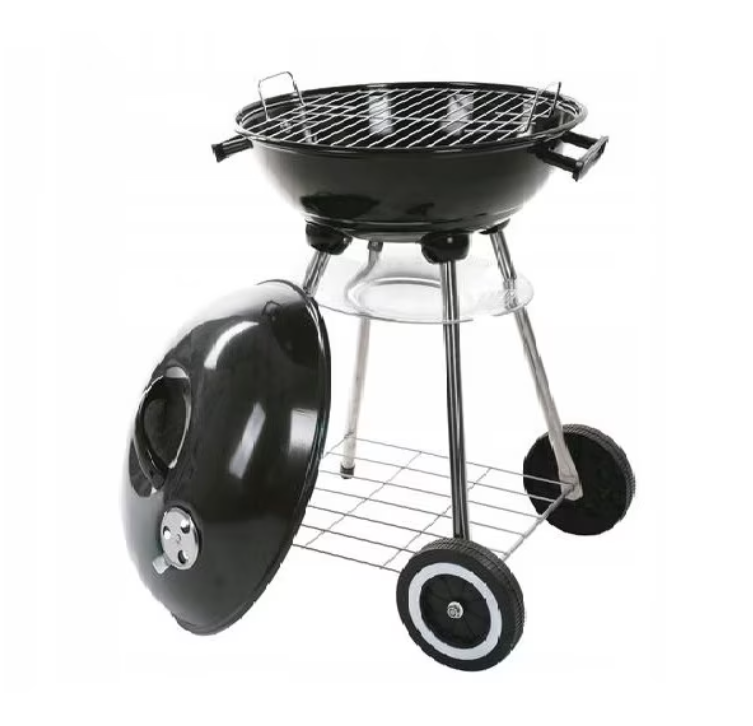 Gratar pe carbuni de gradina cu capac, Kettle, Otel, 40 cm, Negru [2]