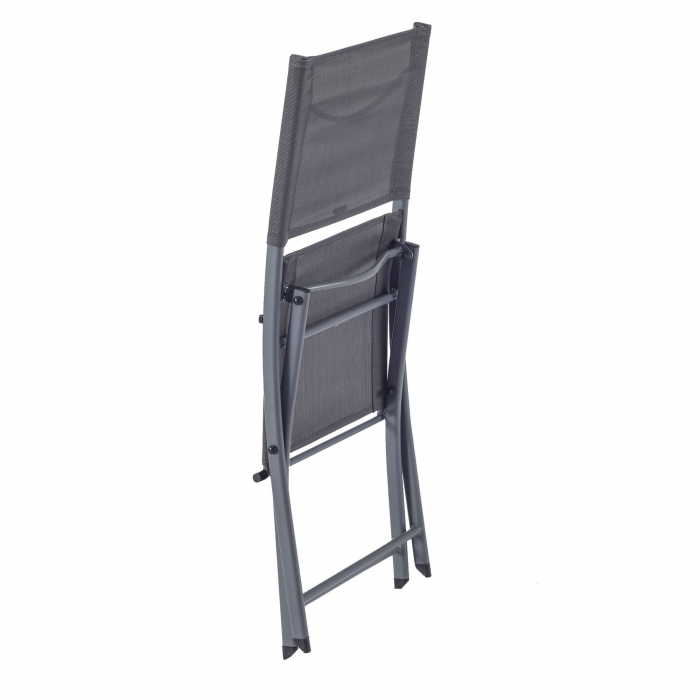 Scaun pliabil, aluminiu/textilen, gri inchis [5]