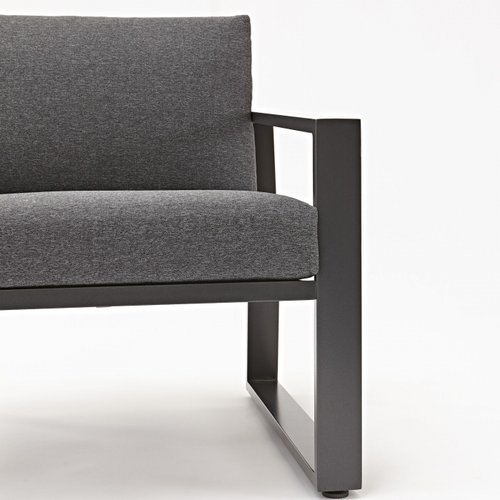 Set mobilier gradina, pentru 4 persoane, aluminiu/textil, gri [7]