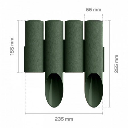 Bordura PVC, 23.5 x 5.5 x 25.5 cm, verde [1]