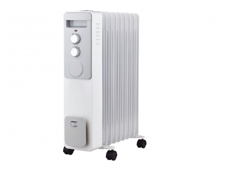 Calorifer electric cu ulei, 2000 W, 9 elementi, 3 trepte de putere, Termostat de siguranta, Termostat reglabil, Alb [3]