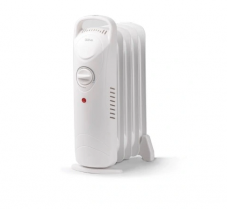 Aparate de încălzit electrice - Calorifer Electric cu Ulei, Mini, 500W, 5 Elementi, Termostat Ajustabil, Alb, 5mp