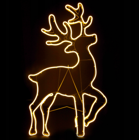Brazi si decoratiuni de Craciun - Decorațiune LED tip neon – Ren, 55x92 cm, 672 LED-uri alb cald, IP44, 8 moduri de iluminare
