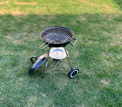Gratar pe carbuni de gradina cu capac, Kettle, Otel, 40 cm, Negru [5]