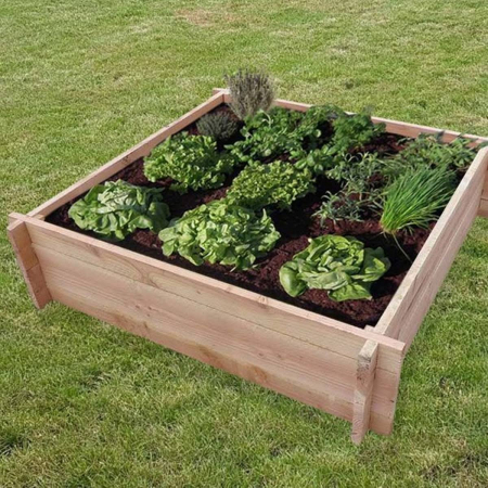 Lada pentru nisip Kid Land, L 125 x l 125 x H 17 cm, lemn masiv, cu baza din folie permeabila si rezistenta la radacini [6]