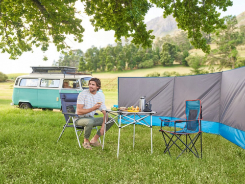 Masa din aluminiu pentru camping CountrySide, Sarcina max 50 kg, 70 x 70 x 70 cm, Negru/Argintiu [2]