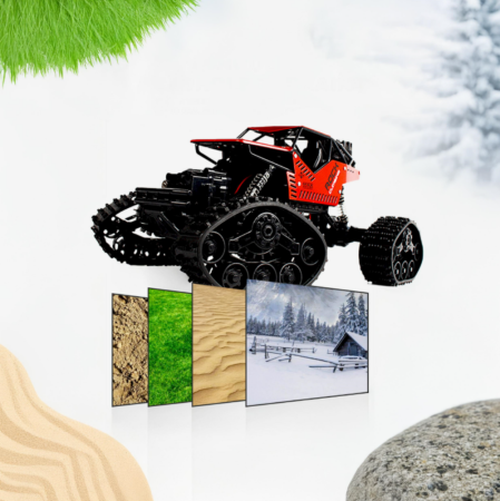 Mașină cu telecomandă RC 2-în-1 Off-Road 4x4 – cu roți și șenile interschimbabile [4]