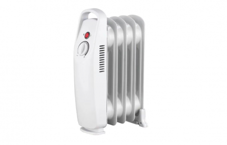 Aparate de încălzit electrice - Mini radiator ulei 500w, 5 elementi, termostat ajustabil, alb