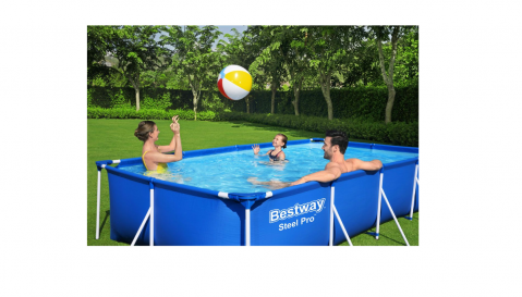Piscina cadru metalic Bestway, 400x211x81 cm, 5.700 litri, cu pompa de filtrare inclusa, debit pompa 1249 l/h, albastru [3]
