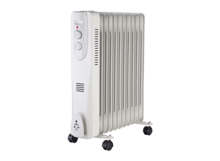 Aparate de încălzit electrice - Radiator electric cu ulei Well 11 elementi, 2500W Alb, portabil