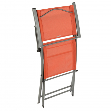Scaun pliabil cu cotiere, aluminiu/textilen, portocaliu [2]