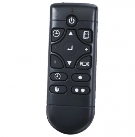 Semineu electric de perete cu LED, cu telecomanda, 2000W, curbat, culoare negru [2]