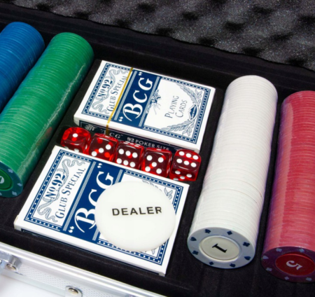 Set profesional de Poker cu 500 de jetoane, 2 pachete de cărți, 5 zaruri și valiză aluminiu [3]