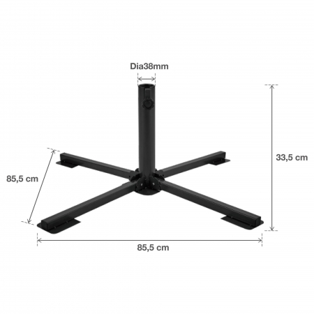 Suport umbrela, otel, 85.5 x 85.5 x 33.5 cm, gri antracit [1]
