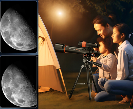 Telescop astronomic educațional pentru copii, cu trepied și două oculare (6 mm și 20 mm) [6]
