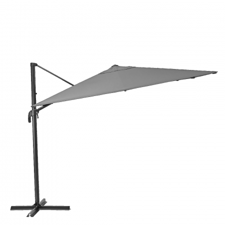 Umbrela terasa cu rotire 360 grade, aliminiu/otel/poliester, 286 x 286 cm, H 264 cm, gri [3]