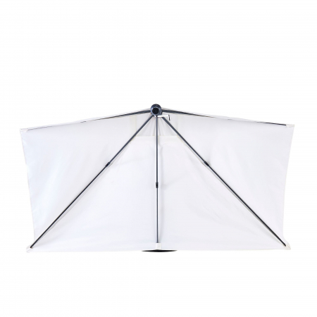 Umbrela terasa, de perete, aluminiu/poliester, 262 x 135 cm, H 240 cm, alb [2]