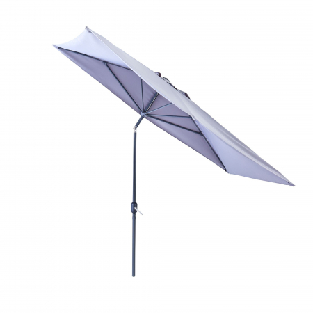 Umbrela terasa, de perete, aluminiu/poliester, 262 x 135 cm, H 240 cm, gri [3]
