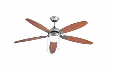 Corpuri de iluminat interior - Ventilator de tavan cu lustra, diametru 132 cm, 60W, cu dulie E14 max. 1x60W, 3 trepte viteza, zgomot redus, 40 m2