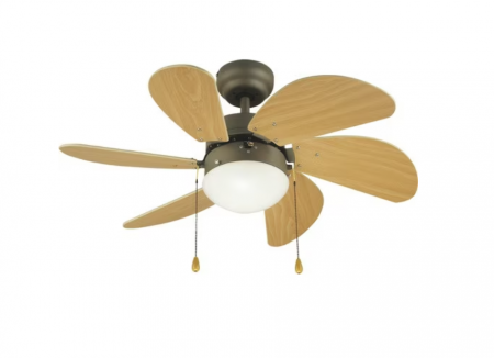 Corpuri de iluminat interior - Ventilator de tavan cu lustra, diametru 76 cm, 50W, cu dulie E14 max. 1x60W, 3 trepte viteza