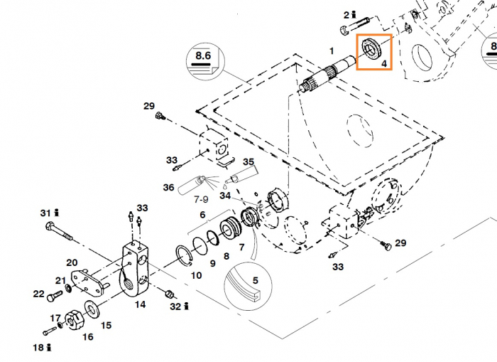 Garnitura ax sufa Putzmeister P715 [2]