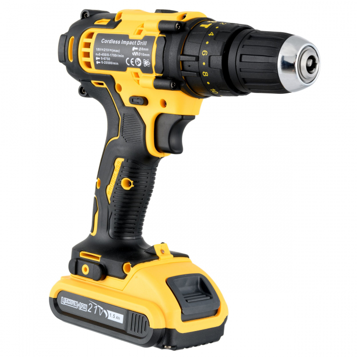 Trusa 30 accesorii+ bormasina cu percutie si 2 acumulatori 24v [3]