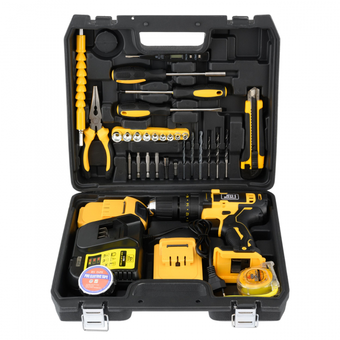Trusa 30 accesorii+ bormasina cu percutie si 2 acumulatori 24v [1]