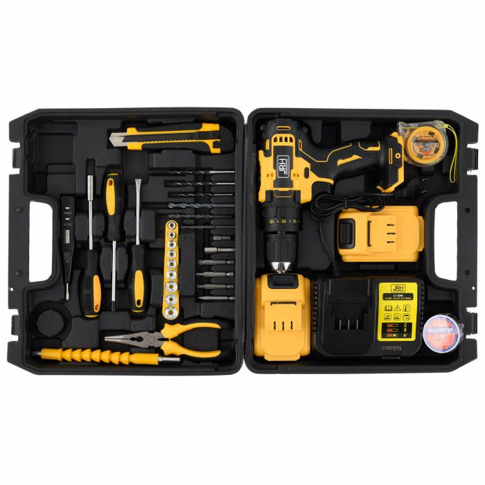 Trusa 30 accesorii+ bormasina cu percutie si 2 acumulatori 24v [2]